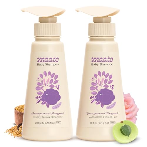 Maate Baby Shampoo (Pack of 2*250 ml) | Deep Cleanses, Nourishes Scalp & Hair | With Ayurvedic Herbs Shikakai & Amla | Baby Shampoo For Kids 0-12 Years | Baby Hair Shampoo |Tear Free & Chemical Free - Image 1