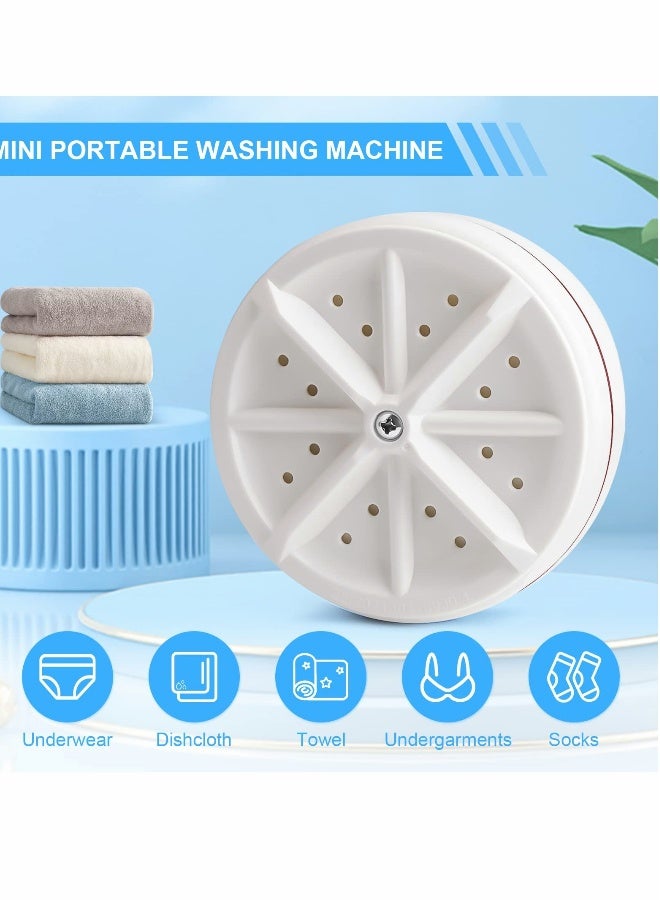 Mini Washing Machine, Portable Ultrasonic Washing Machine, 3 In 1 Lazy Magic Laundry Turbine Removes Dirt Washer with USB Powered for Home Travel Business Camping RV Trip, White1 【Energy Class A】  - Image 2