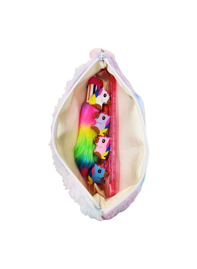 Parteet Combo (Pack Of 5 Itmes) Unicorn Fer Pouch With 1 Fer Pen(4 Color),2 Pencils,1 Packet Unicorn Eraser And 1 Scale - Silver - Image 3