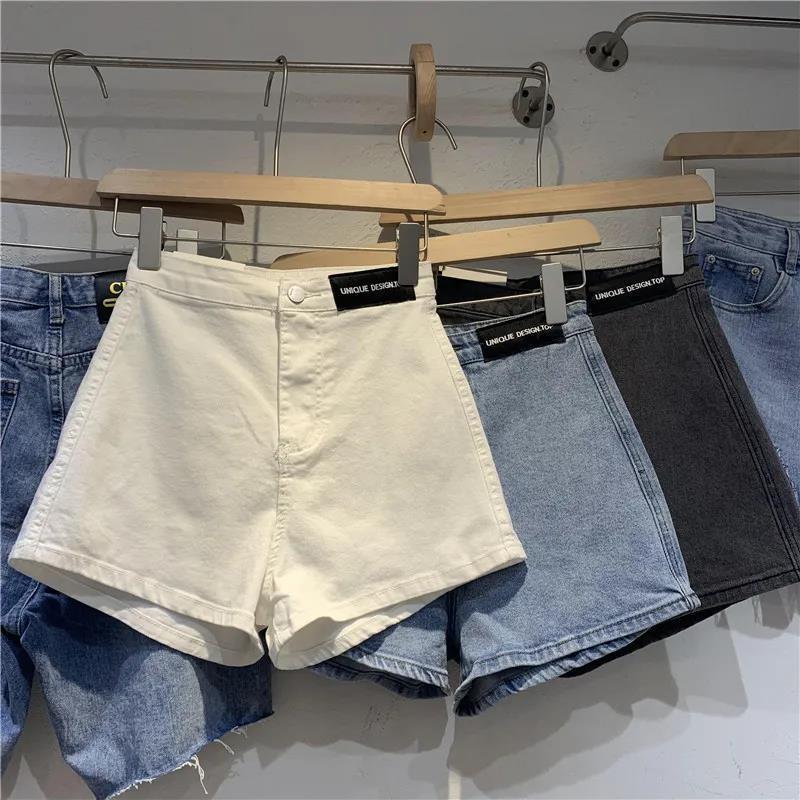 شورت دينم نسائي عالي الخصر بقصة مستقيمة - Image 1
