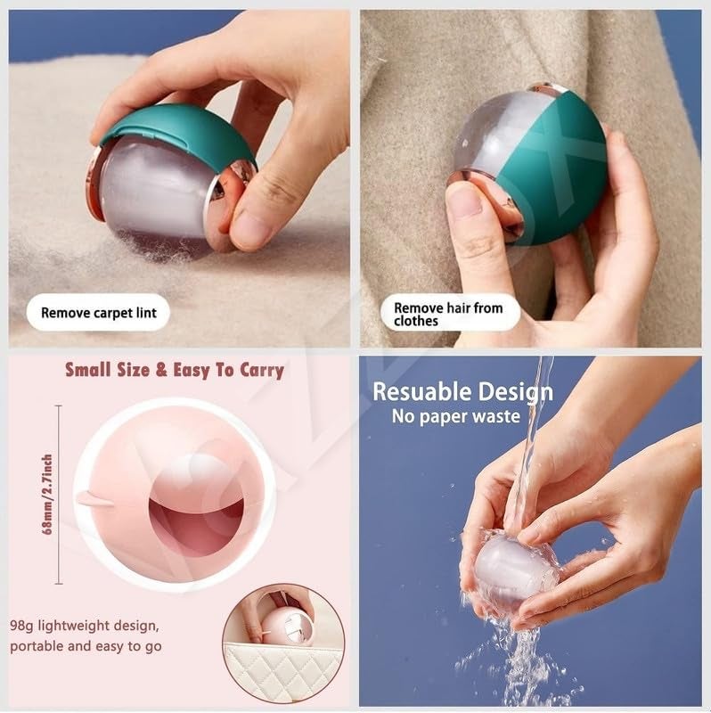 VazzLox Lint Roller Ball Sticky Reusable Washable Portable Lint Remover for Clothes Lynch Remover Ball Gel Lint Roller for Clothes Dust Pet Hair Fur Remover from Clothes Lint Remover Ball (Multicolor) - Image 5