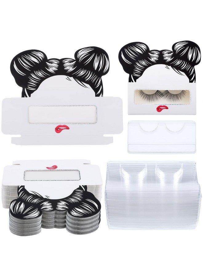 مايتيز 24 قطعة من صناديق الرموش، علب الرموش الفارغة، صندوق تخزين الرموش السائبة، حامل علبة الرموش الصناعية مع صواني رموش بلاستيكية تناسب 25 مم للرموش الصناعية للنساء والفتيات - Image 1