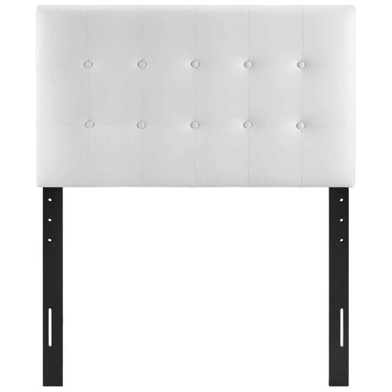 Modway Emily Tufted Button Faux Leather Upholstered Twin Headboard in White - Image 5