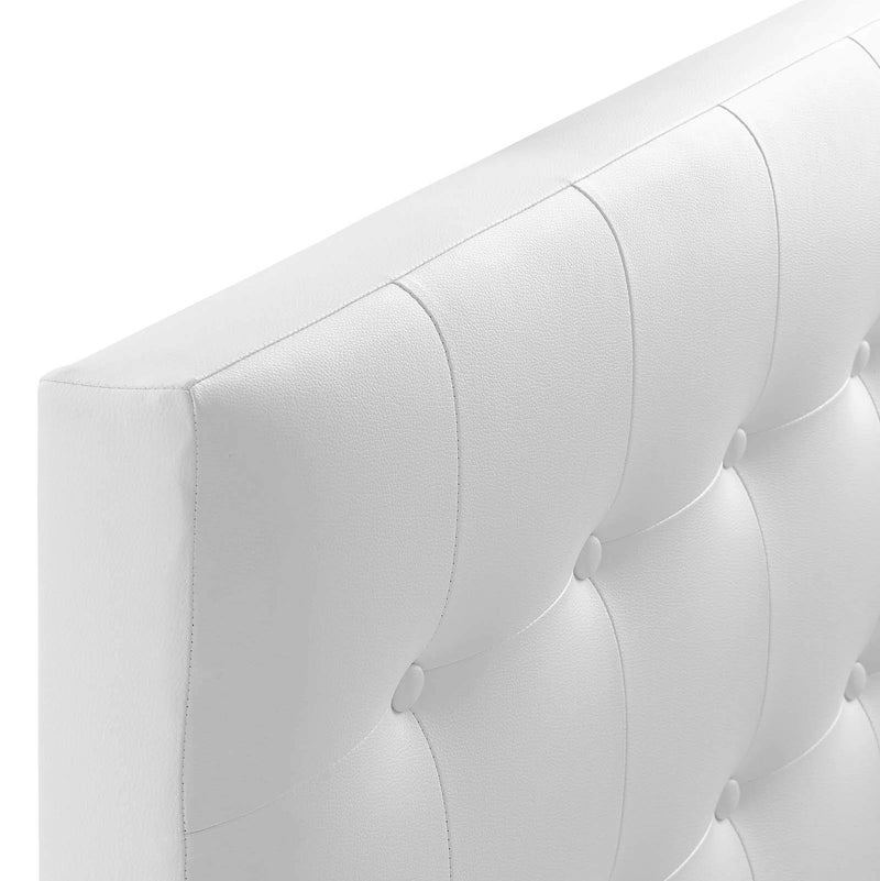 Modway Emily Tufted Button Faux Leather Upholstered Twin Headboard in White - Image 4