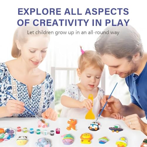 Amitasha DIY Mould Paint Craft kit for Kids, Paint Your Plaster Figurine Set with Pigments, Palette & Mold Art & Craft Set - Educational Toy for 3-12+ Year Old Boys Girls - Image 3