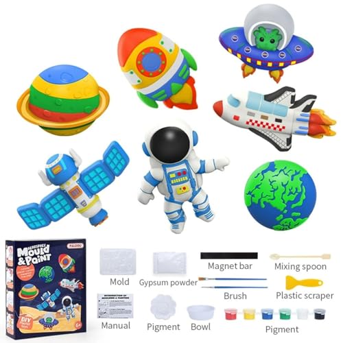 Amitasha DIY Mould Paint Craft kit for Kids, Paint Your Plaster Figurine Set with Pigments, Palette & Mold Art & Craft Set - Educational Toy for 3-12+ Year Old Boys Girls - Image 2