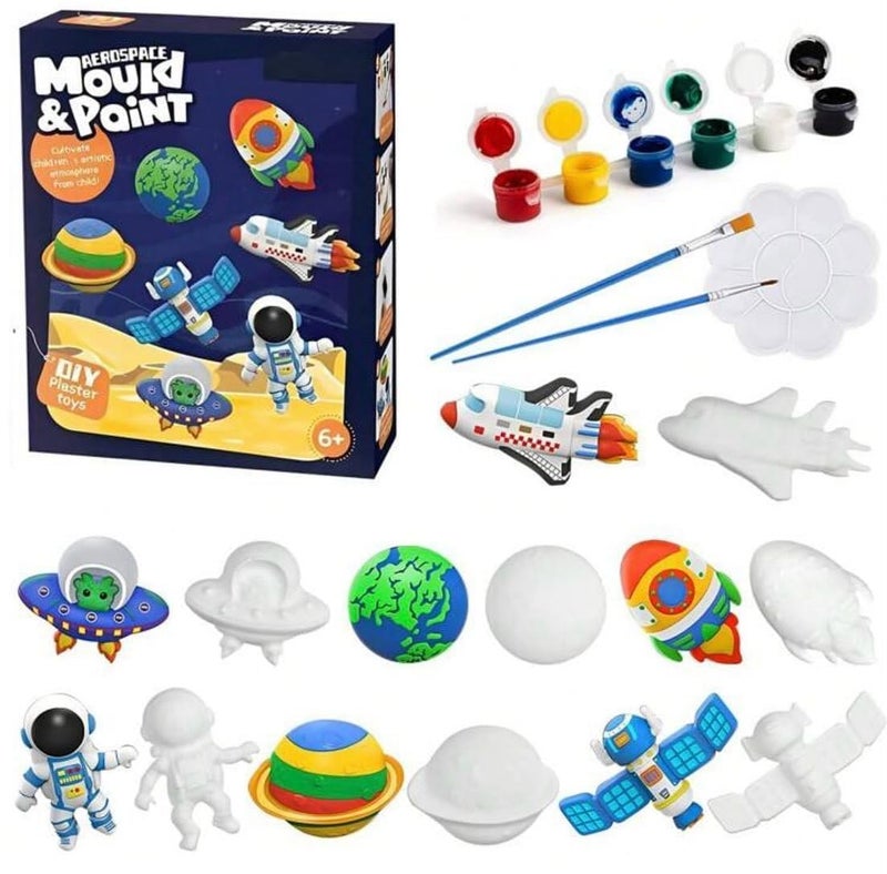 Amitasha DIY Mould Paint Craft kit for Kids, Paint Your Plaster Figurine Set with Pigments, Palette & Mold Art & Craft Set - Educational Toy for 3-12+ Year Old Boys Girls - Image 1