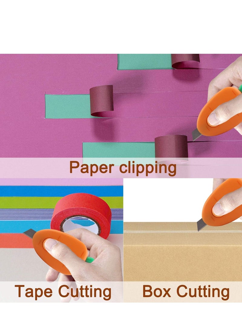 KASTWAVE 6 Pieces Mini Retractable Utility Knife Cute Box Cutter Mini Box Cutter Retractable Magnetic Cartoon Cute Box Opener - Image 5
