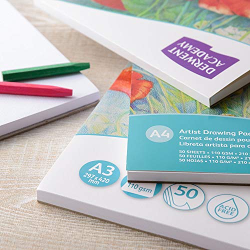 ACCO Brands Derwent Academy Artist Drawing Pad 50 Sheets, 110 GSM (A4 Portrait) - Image 4