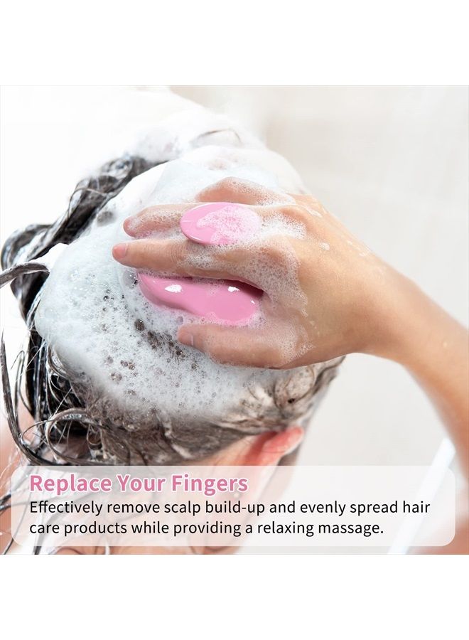FReatech Hair Scalp Massager Shampoo Brush with Soft Silicone Bristles for Scalp Care and Hair Growth, Shower Head Scalp Scrubber Exfoliator for Dandruff, Wet & Dry for Men, Women and Kids, Pink - Image 2