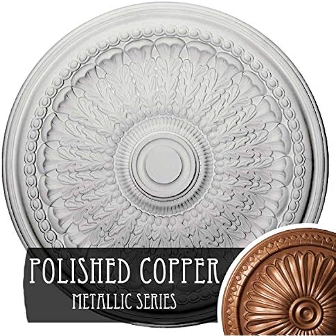 CM27BRPOS BRUNSWICK CEILING MEDALLION, 27"OD X 2 1/2"P (FITS CANOPIES UP TO 4 1/2"), HAND-PAINTED POLISHED COPPER - Image 1