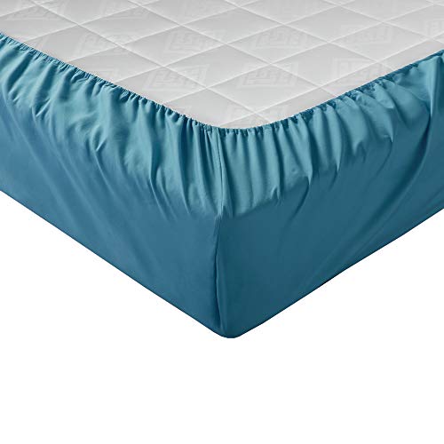 Comfort Spaces مجموعة أقمشة ميكروفايبر كومفورت سبيسز بجيب عميق 14 بوصة، مقاومة للتجاعيد مع مطاط حولي على مدار السنة، ملاءات سرير مريحة مع أغطية وسائد متطابقة، كوين، تيل (CS20-0130) - Image 4