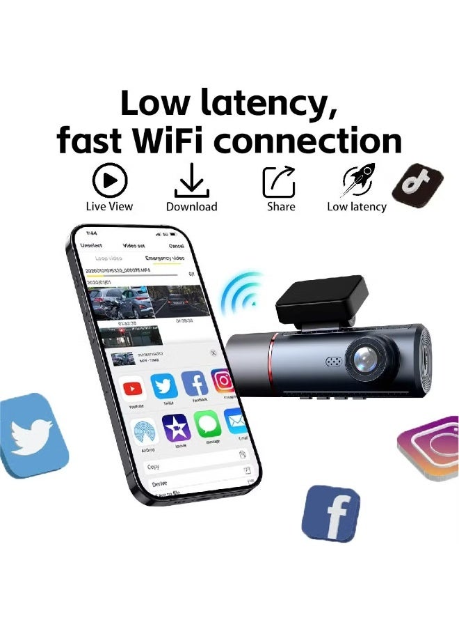 4K Ultra HD Dual Lens Vehicle Black Box DVR with WDR Night Vision, Intelligent G-Sensor Emergency Protection, Seamless Loop Recording, Motion Detection, 3.18" HD Display, Audio Recording and TF Card Support up to 64GB - Image 3