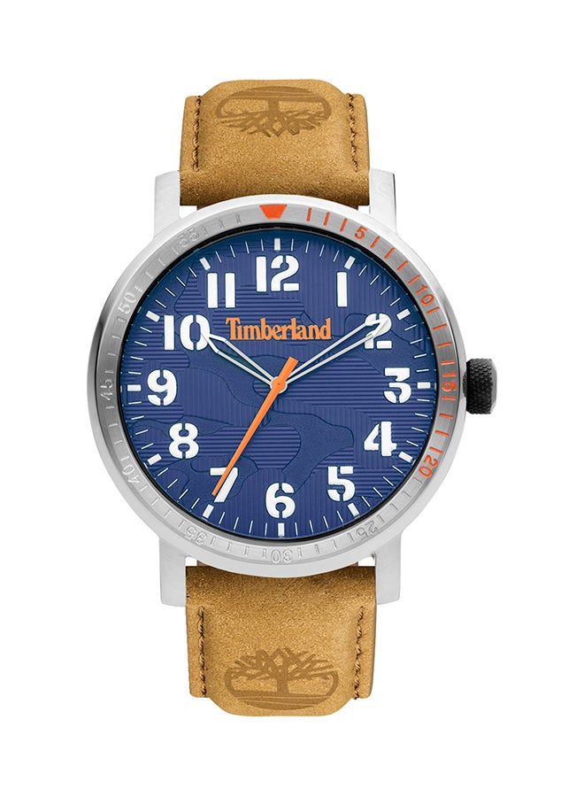Timberland Men Topsmead Men's Blue Dial Tan Leather Strap Analog Watch 5ATM - Image 1