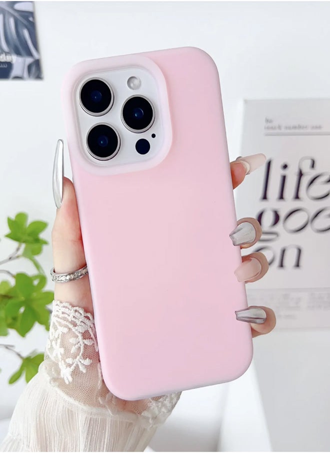 ماركة غير محددة جراب سيليكون مبطن من الداخل لهاتف iPhone 12/12 Pro، جراب أيفون مصنوع من السيليكون المطاطي الناعم ومبطن من الداخل لحماية هاتف من الخدوش لهاتف أيفون 12/12 برو - وردي  - Image 3