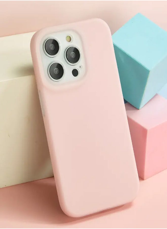 ماركة غير محددة جراب سيليكون مبطن من الداخل لهاتف iPhone 12/12 Pro، جراب أيفون مصنوع من السيليكون المطاطي الناعم ومبطن من الداخل لحماية هاتف من الخدوش لهاتف أيفون 12/12 برو - وردي  - Image 4