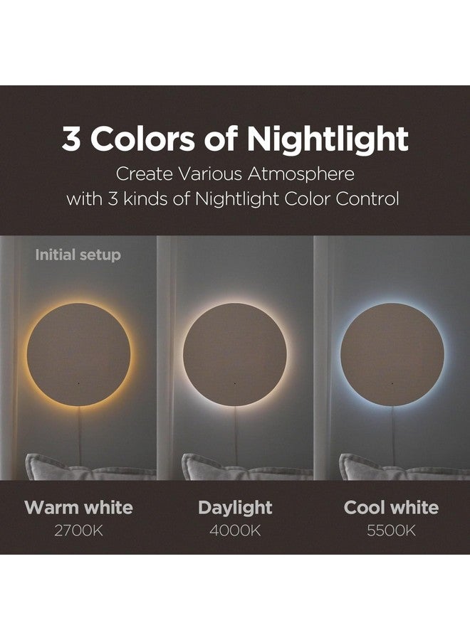 mooas mooas Full Moon LED Silent Wooden Digital Wall Clock with Remote Control, Backlight Nightlight Digital Wood Wall Clock, Sunrise Alarm Melody, 5 Level Brightness Modern Decorative Office Livingroom  - Image 4