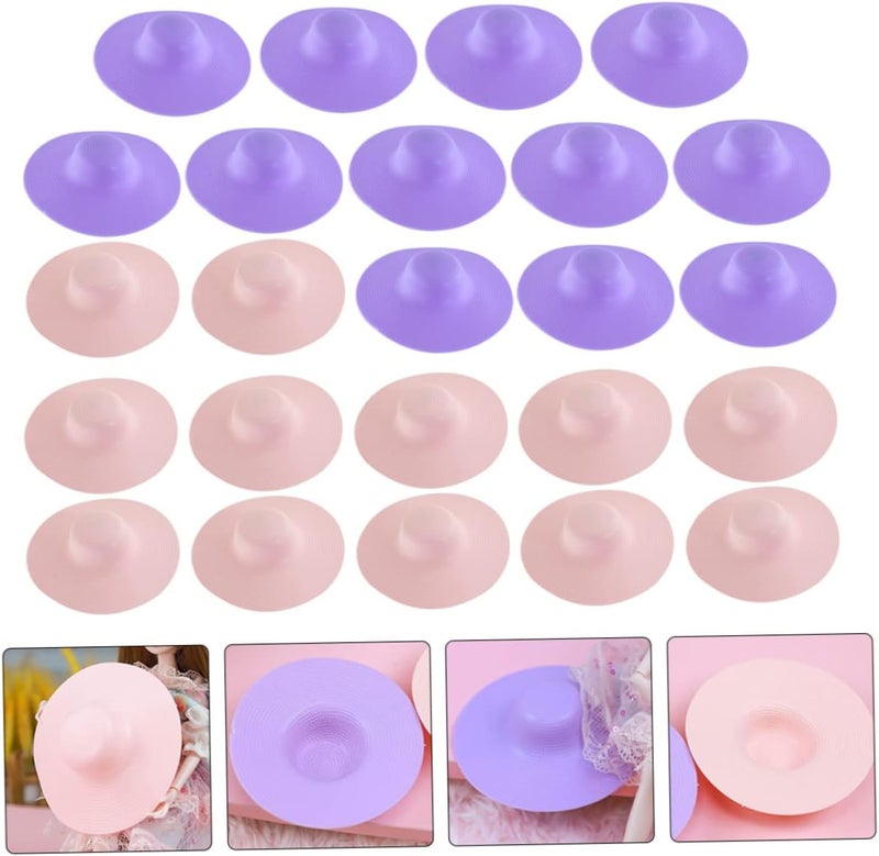 ياردوي 24 قطعة قبعات دمية صغيرة DIY حرفية قبعات دمية سهلة الاستبدال وإكسسوارات أنيقة - Image 5
