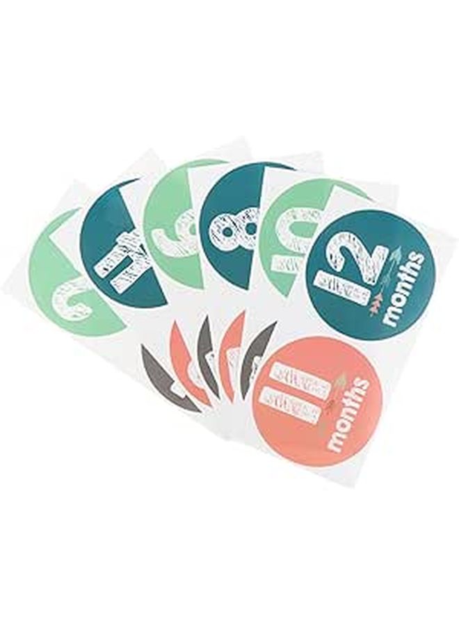 12 Pcs Monthly Milestone Stickers For Baby Boys Photo Props Diary Scrapbooking - Image 1