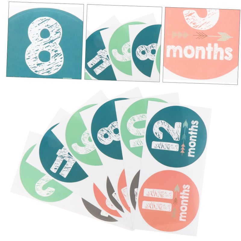 12 Pcs Monthly Milestone Stickers For Baby Boys Photo Props Diary Scrapbooking - Image 5