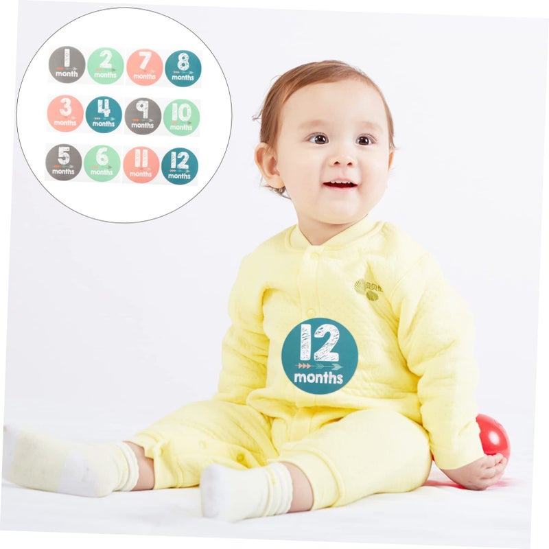 12 Pcs Monthly Milestone Stickers For Baby Boys Photo Props Diary Scrapbooking - Image 4