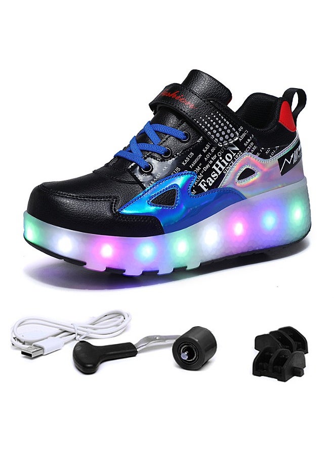 Mi VAZA - Kid Roller Skates Shoes - Sneakers with LED Light - Two Removable Wheels - Built-in Rechargeable Battery - Gifts for Children - Image 1
