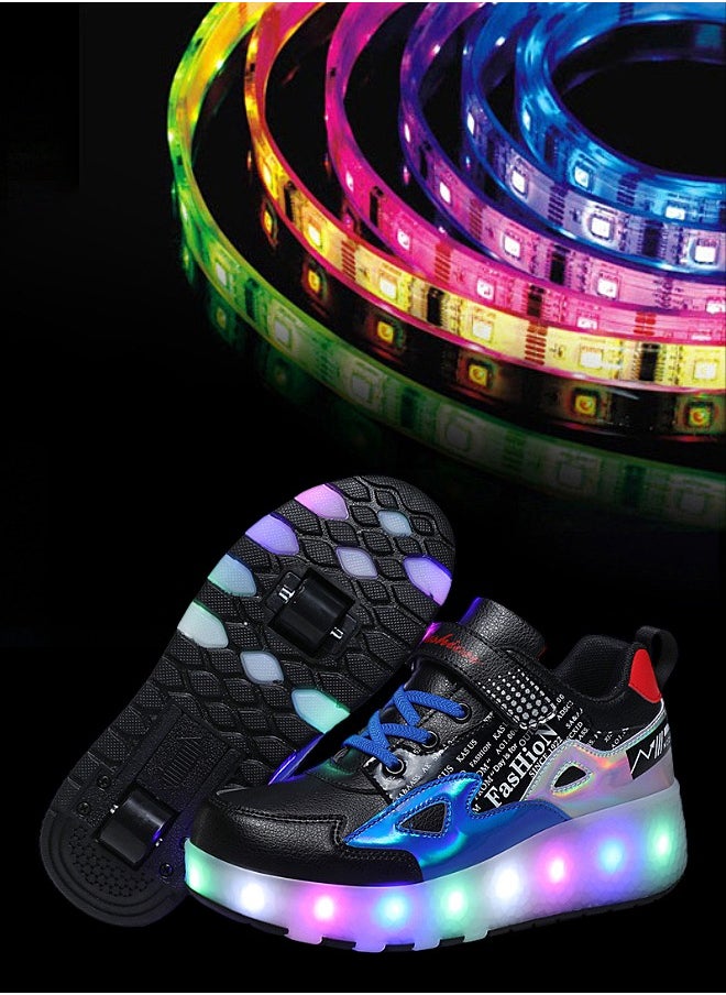 Mi VAZA - Kid Roller Skates Shoes - Sneakers with LED Light - Two Removable Wheels - Built-in Rechargeable Battery - Gifts for Children - Image 1