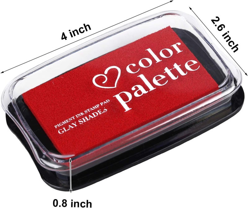 Fstaor Large Red Ink Pad for Rubber Stamps, 4×2.6 inch Ink Pads Permanent for Paper Wood Fabric - Image 2