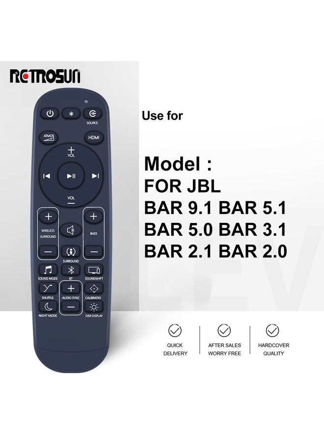 OMETTER - New Remote Control for JBL Bar 9.1 Bar 5.1 Bar 5.0 Bar 3.1 Bar 2.1 2.0 Soundbar System Studio JBLBAR913DBLKAM JBL2GBAR51IMBLKAM - Image 1