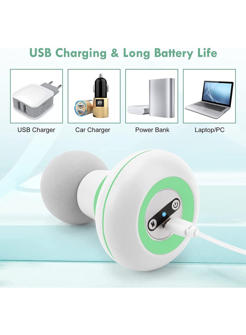 كاست ويف Nnewvante ترقية 2.0 بوصة * 4.5 بوصة - عصا تدليك الكهربائية المحمولة الصغيرة ، 6 أساليب اهتزاز سرعة قوية ، المحمولة اللاسلكية والمحمولة ، مناسبة للرجال والنساء الكتف ، الرقبة والدليك الخلفي (الأخضر) - Image 3