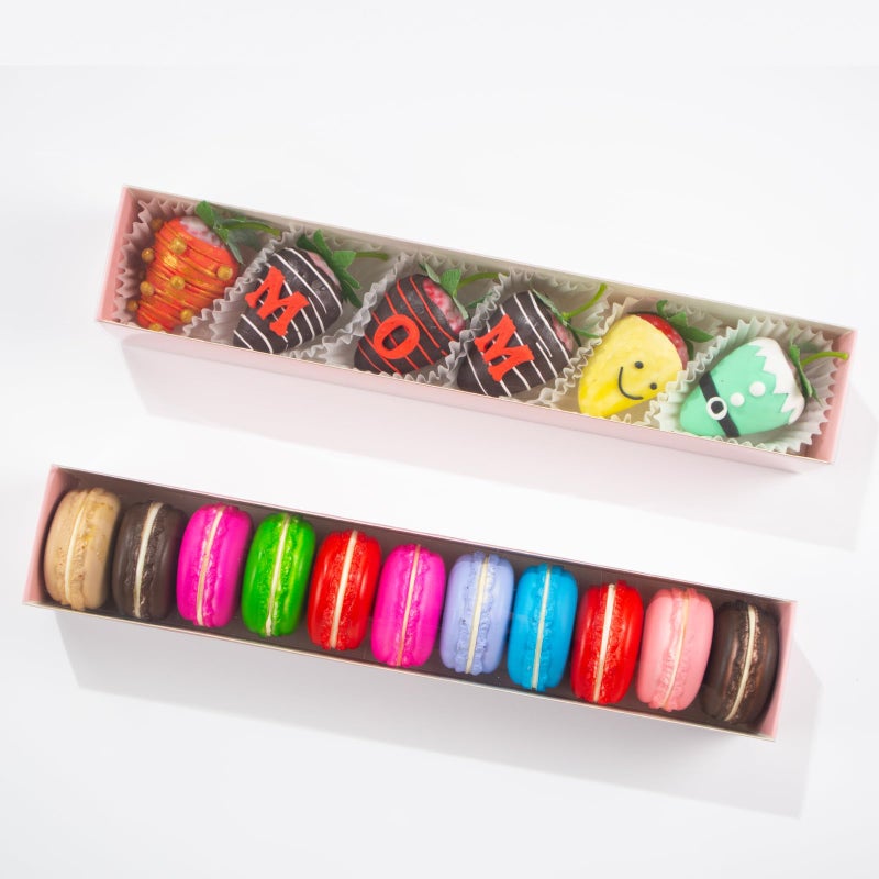 RomanticBaking 15 Pack 12x2.2x2 Inches Long Chocolate Covered Strawberry Boxes Bakery Boxes with Clear Window for Macaron, Chocolate Truffle, Cookies ,Cocoa Bombs ,Cake balls,Mini Cupcakes, Oreos ,Berries and More - Image 5