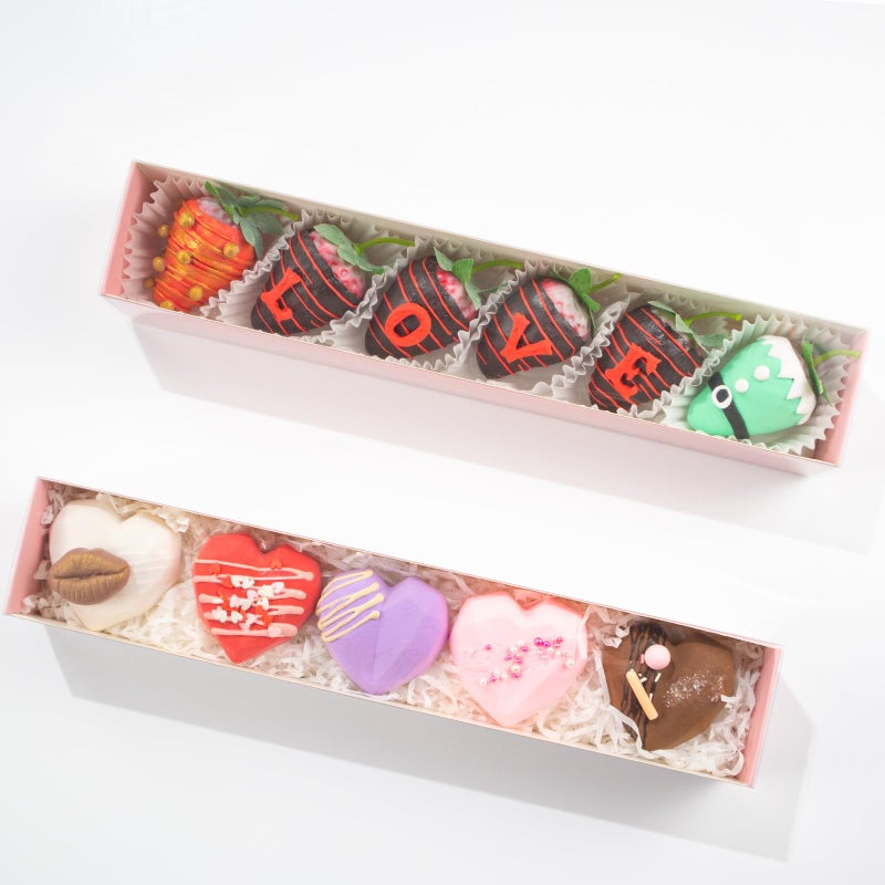 RomanticBaking 15 Pack 12x2.2x2 Inches Long Chocolate Covered Strawberry Boxes Bakery Boxes with Clear Window for Macaron, Chocolate Truffle, Cookies ,Cocoa Bombs ,Cake balls,Mini Cupcakes, Oreos ,Berries and More - Image 4