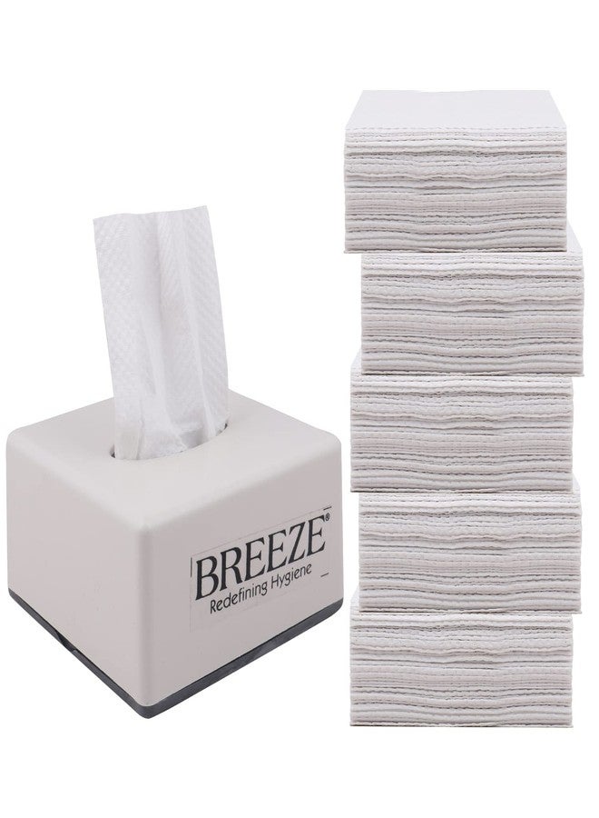 BREEZE BRE037 2Ply Facial Tissue Soft Wipe & Disposable For Kitchen, Cars, Office & Home Use (5 Refills, 300 Pieces, Rectangular Box) - Image 1