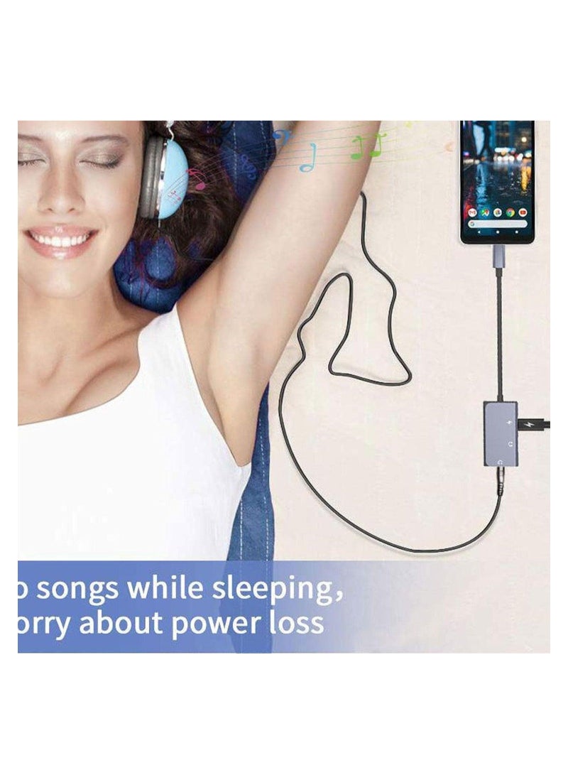 Captaintech Headphone and Charger Adaptor, Type C to 3.5mm Aux Audio Jack and Fast Charging Dongle Cable Cord 3 in 1 for Mobile Phones, Tablets and Laptops - Image 2