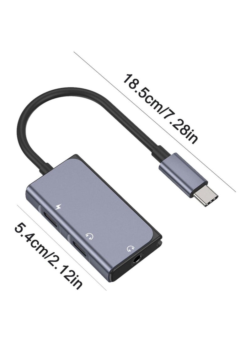 Captaintech Headphone and Charger Adaptor, Type C to 3.5mm Aux Audio Jack and Fast Charging Dongle Cable Cord 3 in 1 for Mobile Phones, Tablets and Laptops - Image 5