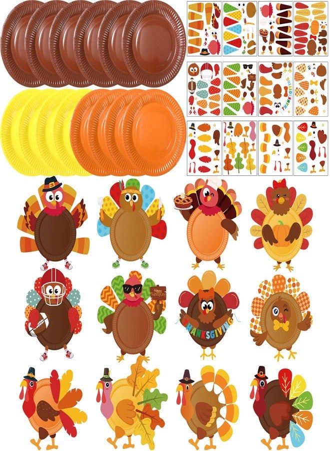 Funnymoom مجموعة فاني موم المكونة من 24 قطعة لصنع ديك رومي لعيد الشكر، طبق يمكنك صنعه بنفسك، مجموعة أطباق خريفية يمكنك صنعها بنفسك لحفلات الحصاد الخريفية، أنشطة منزلية ومكتبية - Image 1