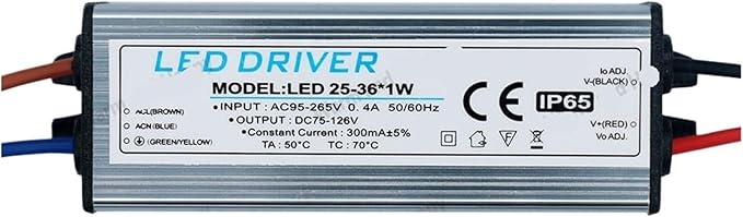 25 36W LED Driver Waterproof IP65 Power Supply AC95V 265V DC75 126V 300mA Transformer - Image 1