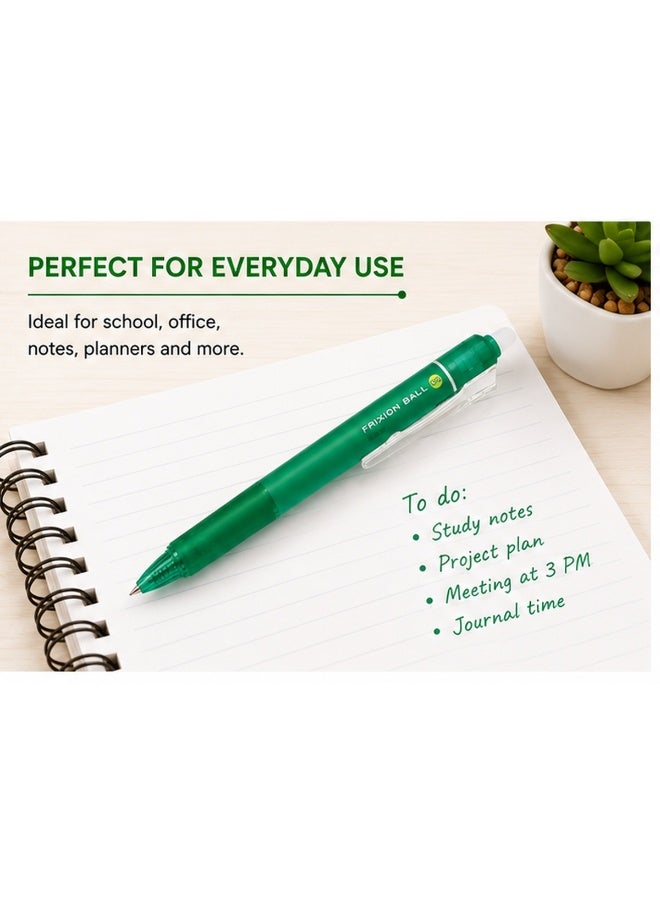PILOT FriXion Ball Knock Erasable Gel Pen LFBK-23EF-G, 0.5 mm, Green, Gel Ink, 1 pen for habit trackers - Image 5