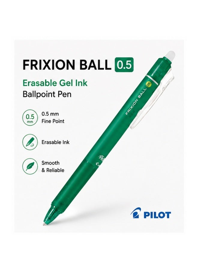 PILOT FriXion Ball Knock Erasable Gel Pen LFBK-23EF-G, 0.5 mm, Green, Gel Ink, 1 pen for habit trackers - Image 1