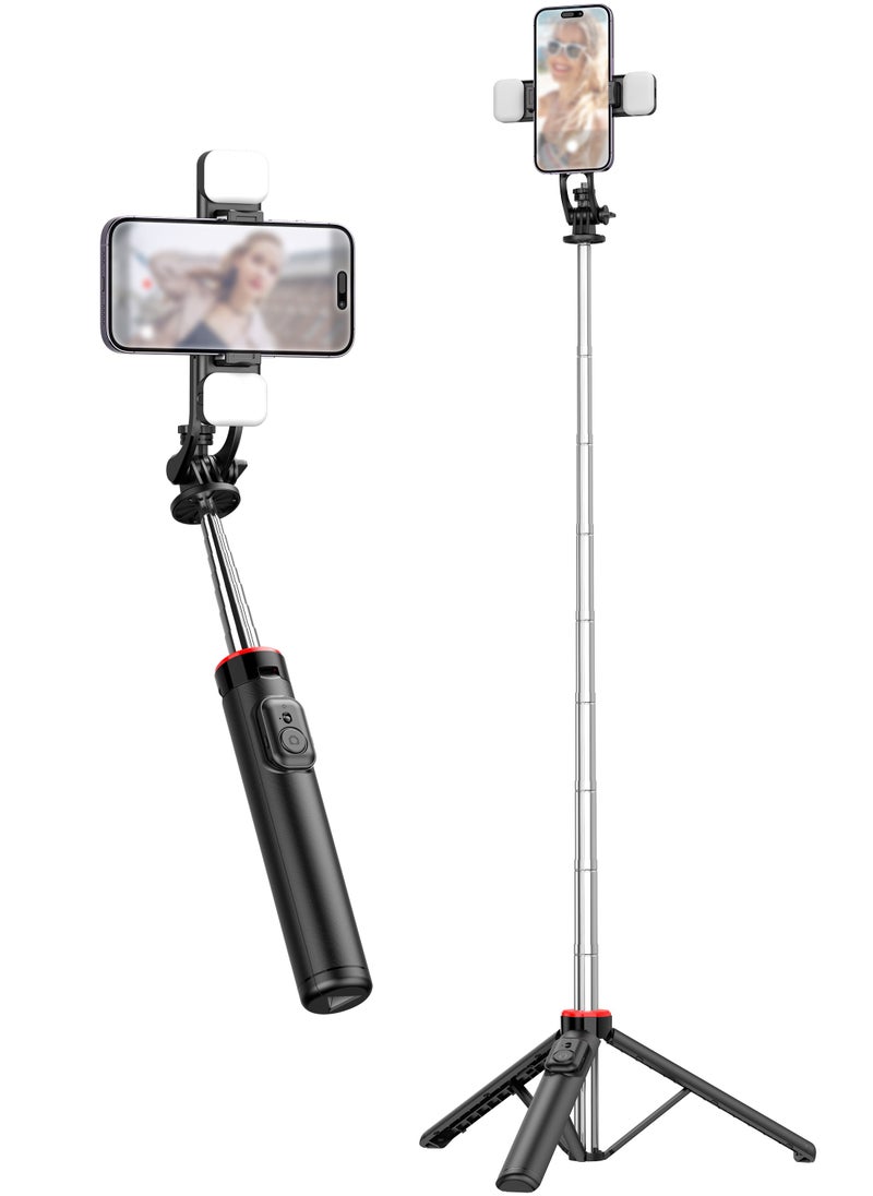 Generic 1.35m, Advanced portable telescopic photographic tripod, 360° rotation, with 9 levels of fill light, horizontal, vertical and aerial photography  - Image 1
