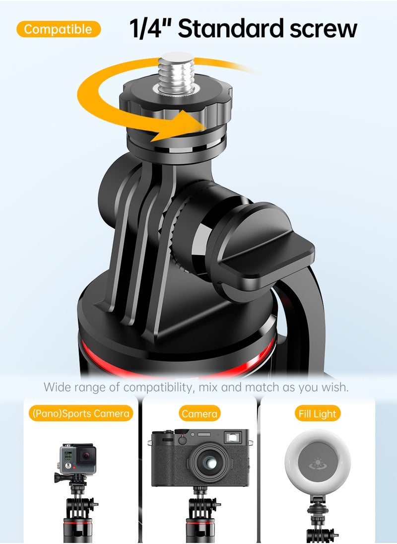 1.35m, Advanced portable telescopic photographic tripod, 360° rotation, with 9 levels of fill light, horizontal, vertical and aerial photography
