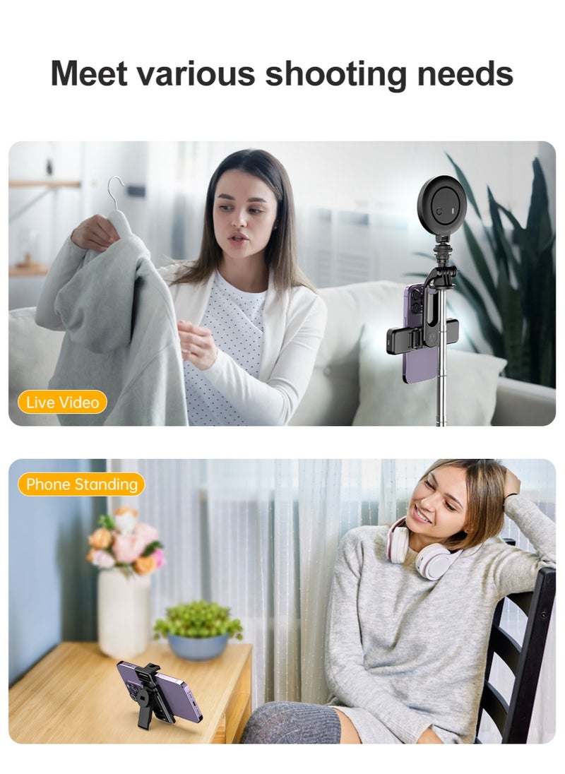 1.35m, Advanced portable telescopic photographic tripod, 360° rotation, with 9 levels of fill light, horizontal, vertical and aerial photography