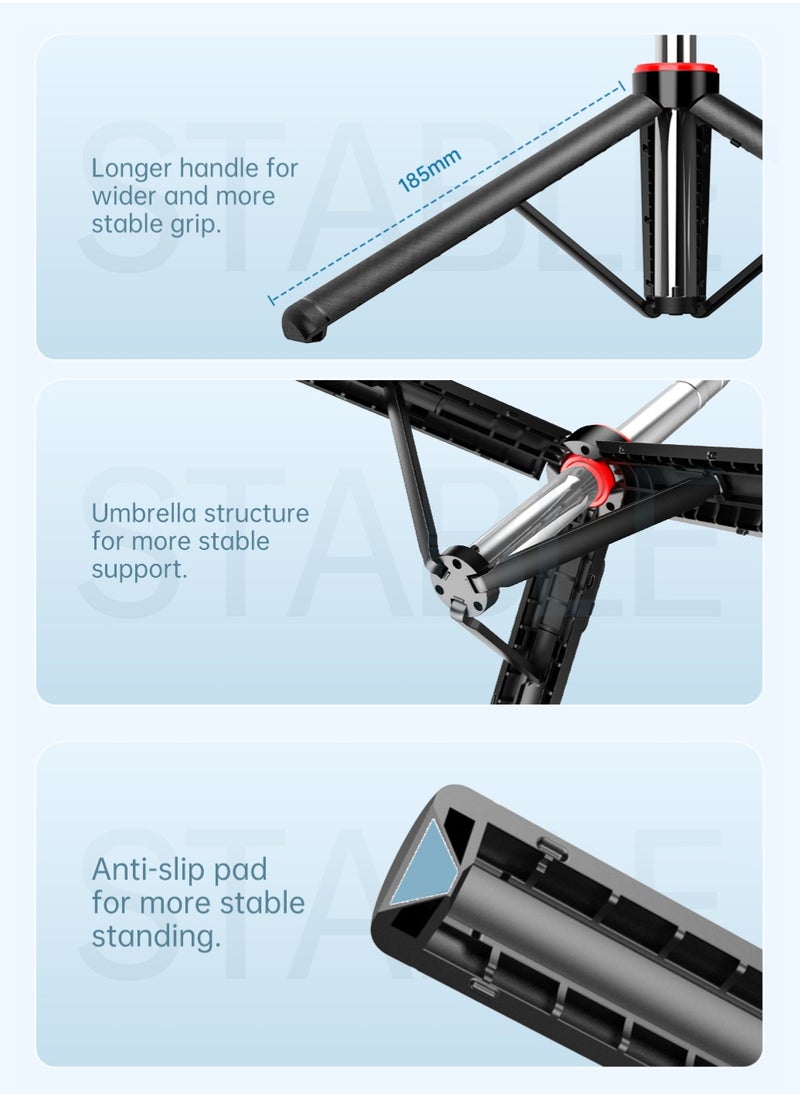 1.35m, Advanced portable telescopic photographic tripod, 360° rotation, with 9 levels of fill light, horizontal, vertical and aerial photography