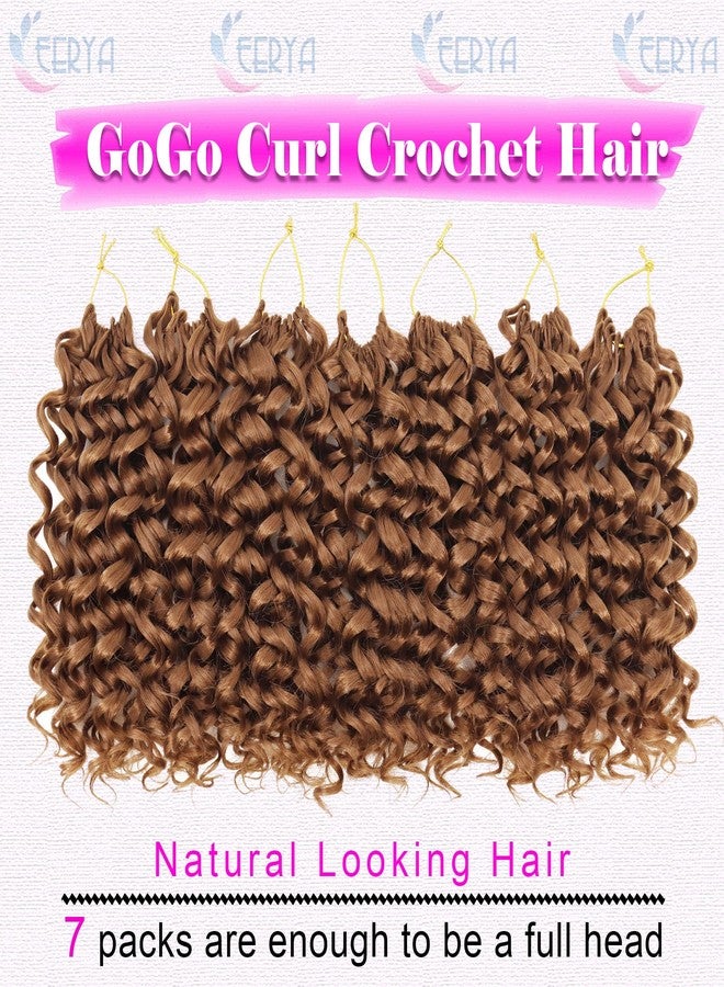 Eerya 7 Packs GoGo Curl Crochet Hair 10 Inch Short Curly Crochet Hair for Women Water Wave Beach Curl Deep Twist Crochet Braids Synthetic Braiding Hair Extensions (10 Inch, #30) - Image 2