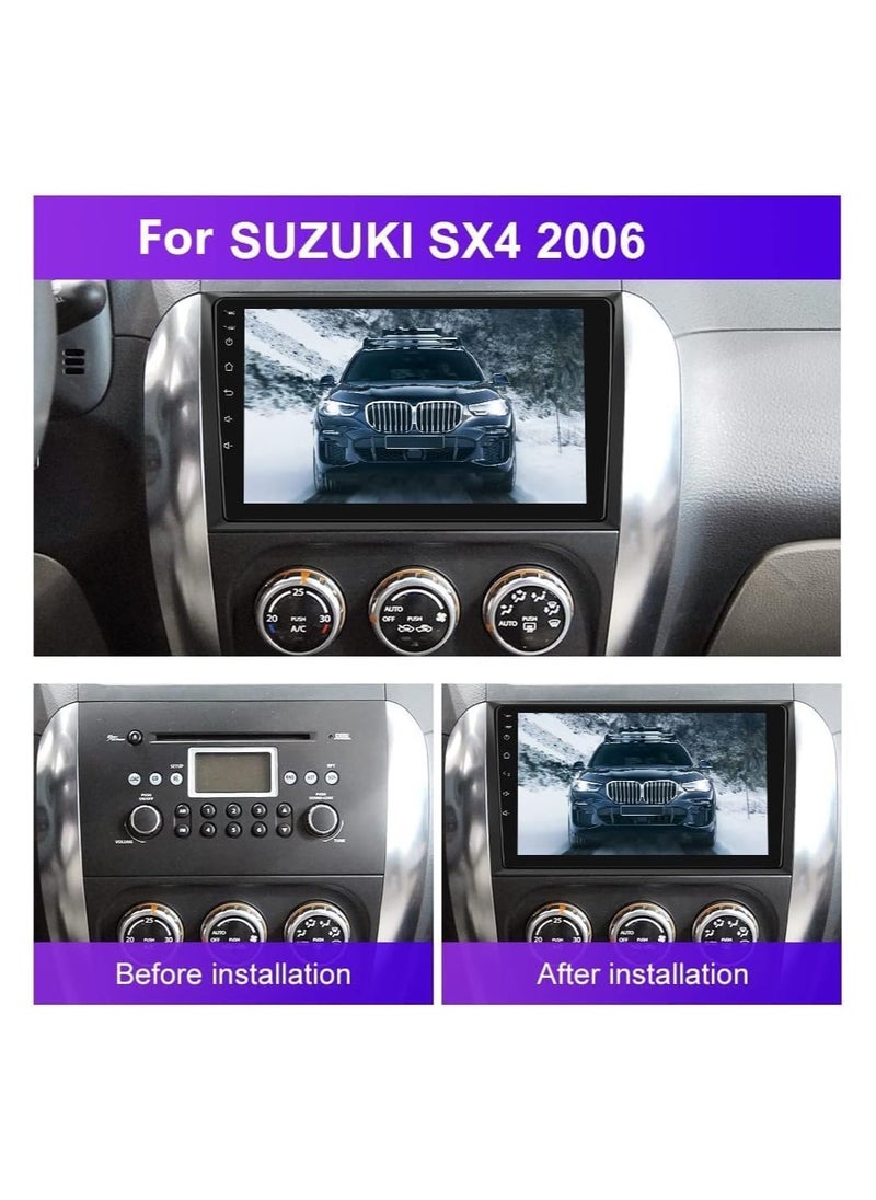 SHEZA STAR - Android Car Stereo for Suzuki SX4 2006-2013 2GB RAM 32GB ROM Support Carplay, Mirror Link Wi-Fi BT, Radio GPS Navigation, 9 Inch IPS Touch Screen with AHD Camera Included - Image 1
