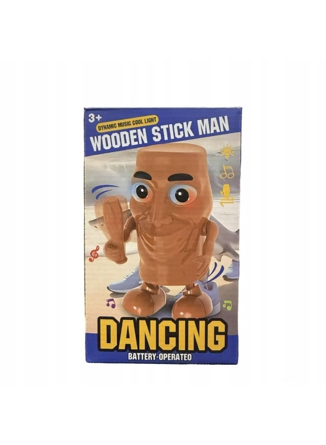 Wooden stick man toy dancing