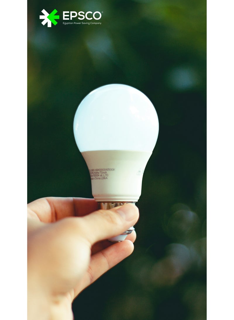 EPSCO Bulb 9 Watt, - 900 Lumens - Cat A+ aluminum cooler agent - PF 0.95 - White - E27 - Image 4