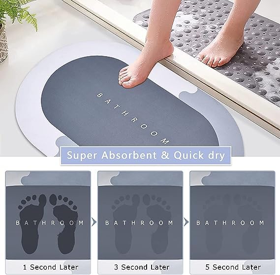 Nirgun Empex Soft Silicone 35 mm Bathroom Mat Water Soaking Diatomite Door Mat AntiSlip Bath Mat Quick Drying Absorbent Mat for Home and Kitchen - Image 5