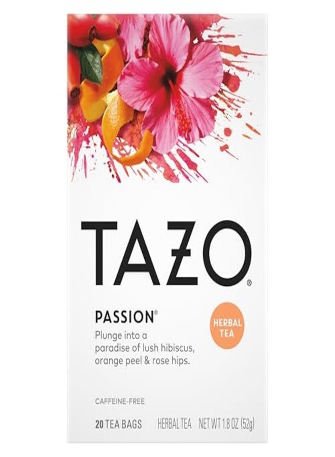 TAZO Passion Herbal Tea Bags, Iced or Hot, Caffeine-Free, 120 Total Tea Bags (20ct - Pack of 6) - Image 2