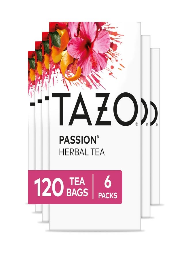 TAZO Passion Herbal Tea Bags, Iced or Hot, Caffeine-Free, 120 Total Tea Bags (20ct - Pack of 6) - Image 1